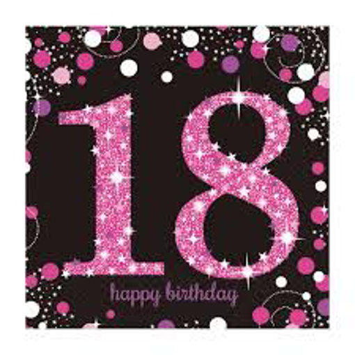 Picture of 18TH PINK CELEBRATION NAPKINS X16